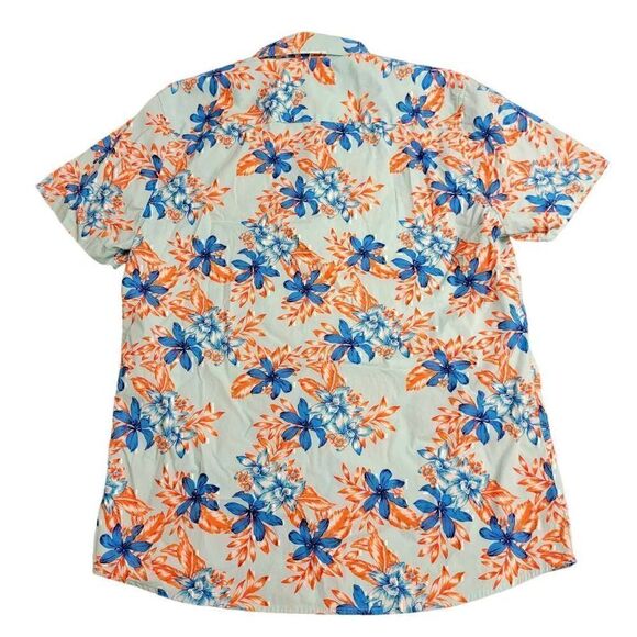 Mens Medium Button Down  Short Sleeve  Crew Neck Collared Hawaiian Shirts - Picture 3 of 16